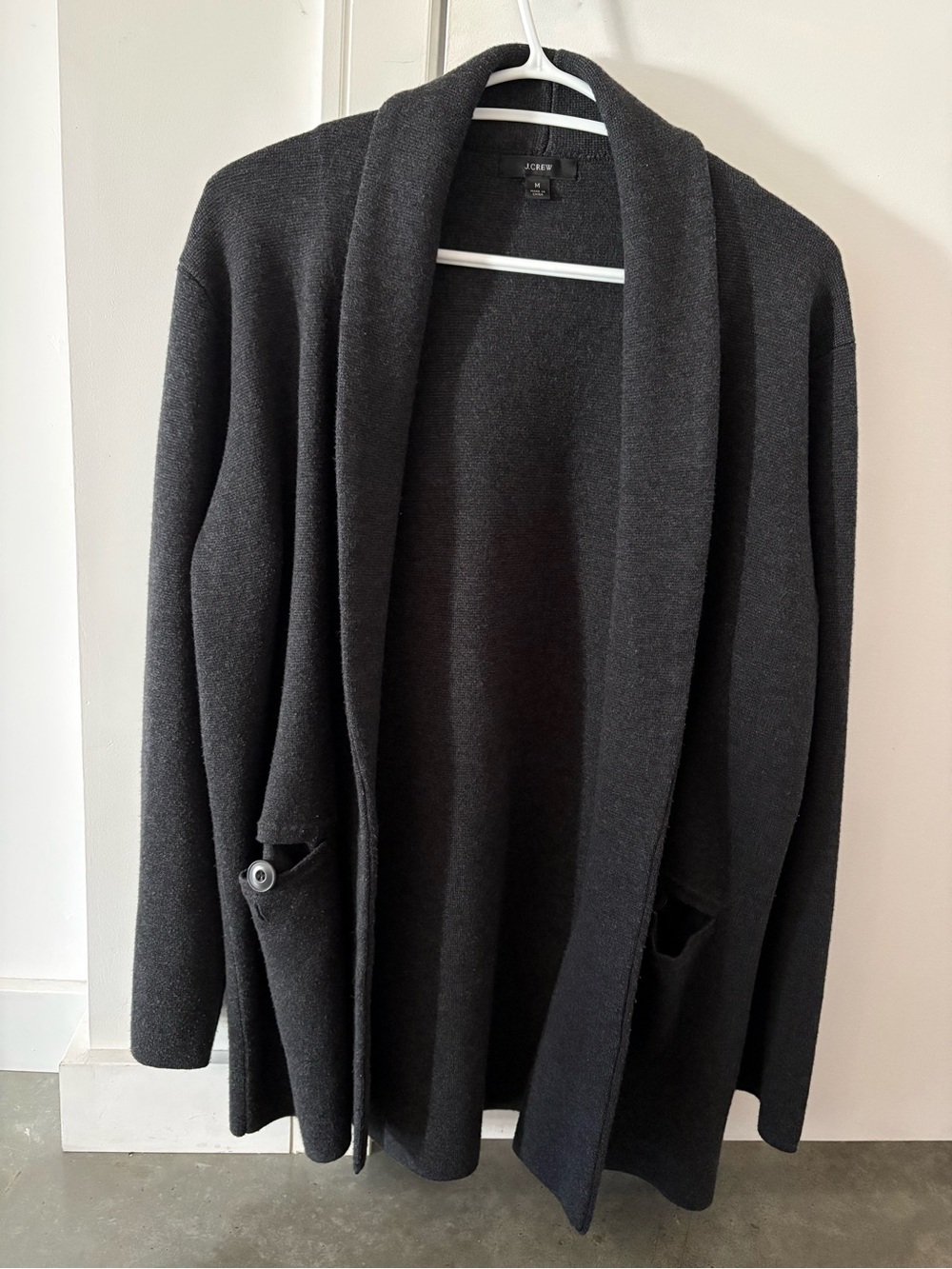 J. Crew Shawl Collar Cardigan - dark gray black